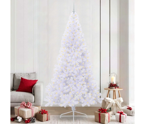 Mākslīgā Ziemassvētku Eglīte Balts 240 Cm Pvc Un Tērauds Vidaxl