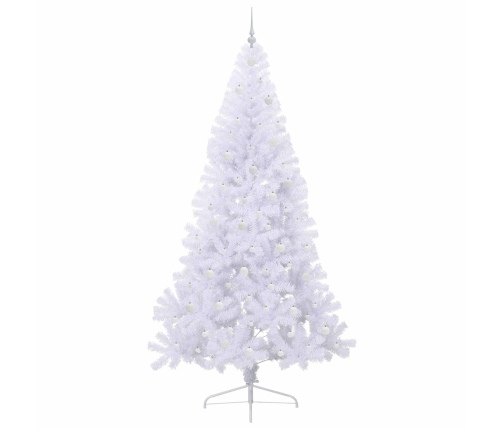 Mākslīgā Ziemassvētku Eglīte Balts 240 Cm Pvc Un Tērauds Vidaxl