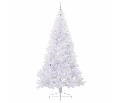 Mākslīgā Ziemassvētku Eglīte Balts 240 Cm Pvc Un Tērauds Vidaxl