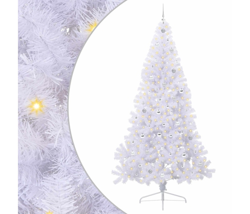Mākslīgā Ziemassvētku Eglīte Balts 240 Cm Pvc Un Tērauds Vidaxl