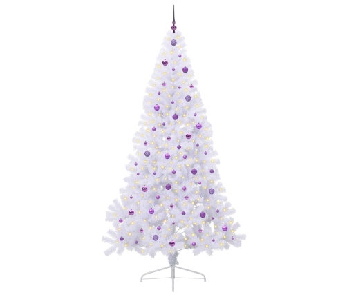 Mākslīgā Ziemassvētku Eglīte Balts 240 Cm Pvc Un Tērauds Vidaxl