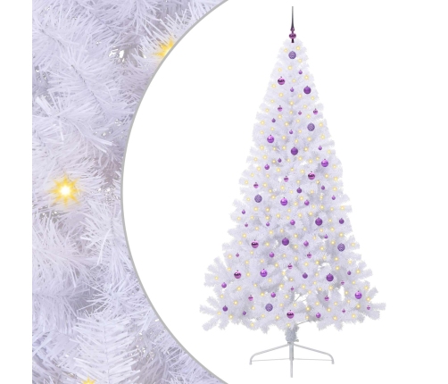 Mākslīgā Ziemassvētku Eglīte Balts 240 Cm Pvc Un Tērauds Vidaxl