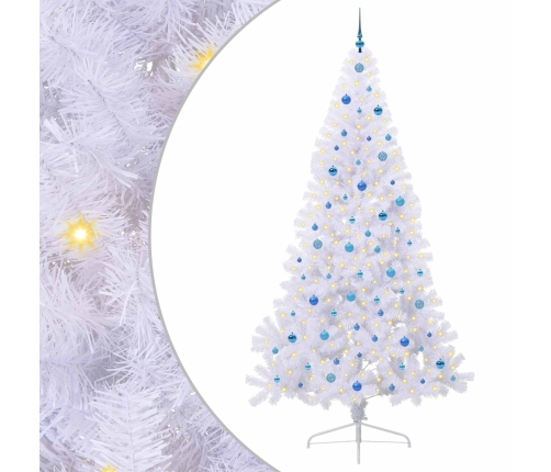 Mākslīgā Ziemassvētku Eglīte Balts 240 Cm Pvc Un Tērauds Vidaxl