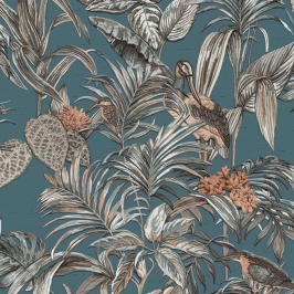 Dutch Wallcoverings Tapete Bird-Of-Paradise, Zila