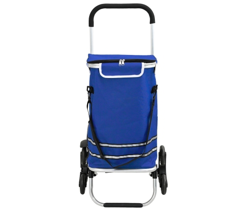 Iepirkšanās Ratiņi Ar Riteņiem Un Regulējamu Rokturi Zili 40 L Vidaxl