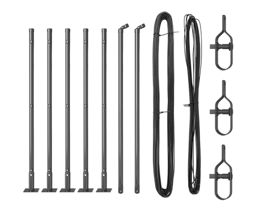 Žoga Stabi Ar Pamata Plāksnēm 7 Gab Ø32Mm 90Cm Cinkots Tērauds Vidaxl