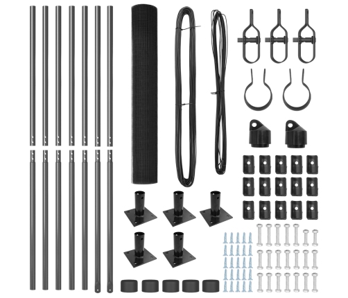 Žoga Stabiņu Komplekts  2 Gabali Pelēks Metāls 10 X 1 M Vidaxl