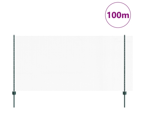 Vidaxl Žoga Posti 11 Gab U-Kanāls Zaļš 120 Cm Tērauds,  Sešstūra Žogs Zaļš 1.2X100 M Tērauds Vidaxl