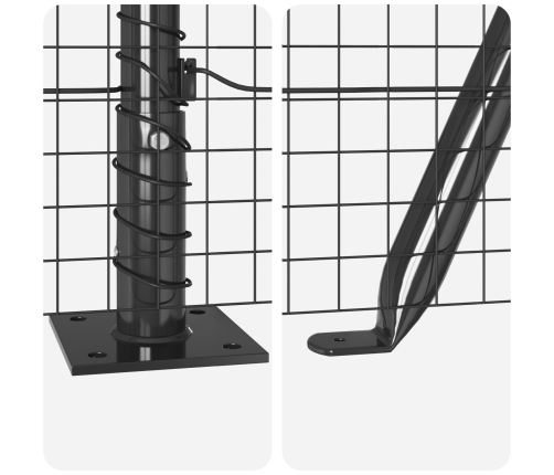 Žoga Stabiņu Komplekts  2 Gabali Pelēks Metāls 10 X 1 M Vidaxl