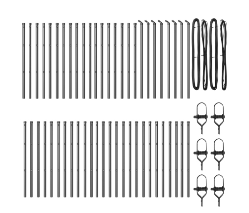 Žogu Stabi 52 Gabali Pelēks Ø32 Mm 80 Cm Cinkots Tērauds Vidaxl