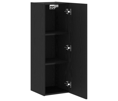 Tv Skapji Pie Sienas, 2 Gabali, Melnā Ozolkoka, Izmēri 30,5X30X90 Cm, Inženierijas Koks Vidaxl