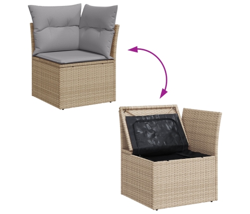 11 Gabalu Dārza Dīvānu Komplekts Ar Spilveniem Bēšā Poli Ratanā Vidaxl