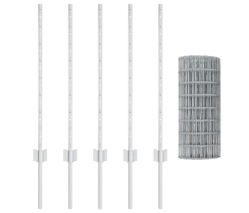 Vidaxl Dārza Žogu Komplekts 2 Gab. Cinkots Tērauds 10 X 0.8 M Izturīgs