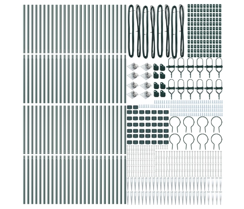 Žogu Stabi Ar Spīļiem 52 Gab. Ø32 Mm 140 Cm Cinkots Tērauds Vidaxl