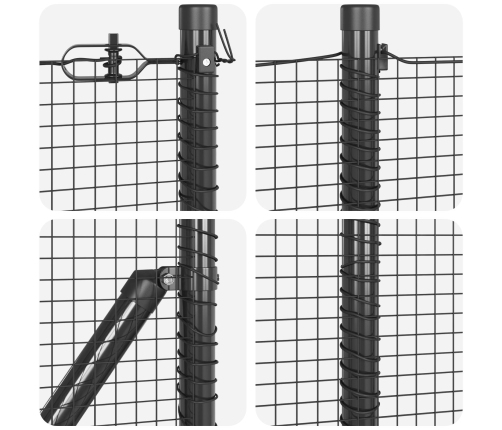 Žoga Staba Komplekts 2 Gabali Pelēks Metāls Un Pvc 25 X 1 M Vidaxl