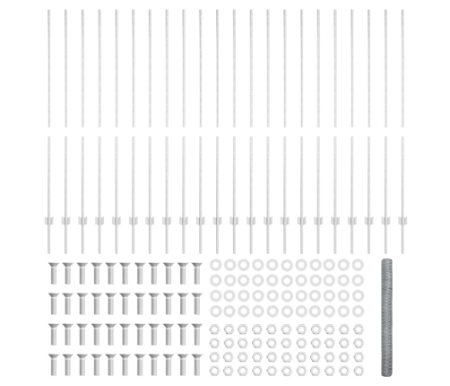Vidaxl Žoga Stabi 22 Gab U-Kanāls 150 Cm Cinkots Tērauds,  Sešstūra Žogs 1.5X50 M Cinkots Tērauds Vidaxl