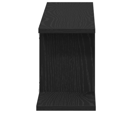 Tv Plaukts, Ko Var Stiprināt Pie Sienas, Melnā Ozola Krāsā, Izmēri 125X18X23 Cm, Inženierijas Koks Vidaxl