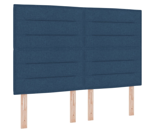 Zilas Auduma Gultas Rāmis 140X200 Cm Vidaxl