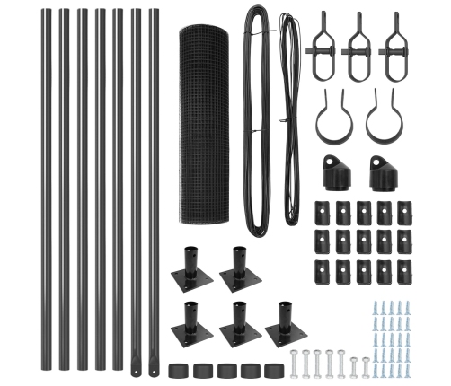 Žoga Stabu Komplekts 2 Gabali Pelēks Tērauds 10 X 0.5 M Vidaxl