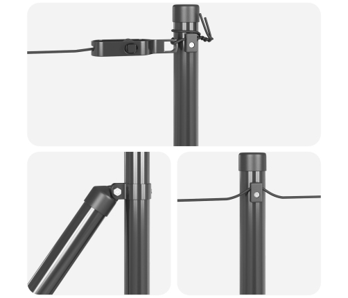 Žogu Stabi 26 Gabali Pelēks Ø32 Mm 100 Cm Cinkots Tērauds Vidaxl