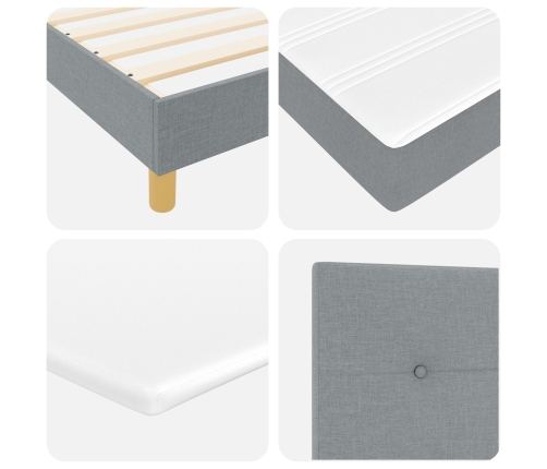 Sperot Gulta Ar Matraci Gaiši Pelēka 140X200 Cm Audums Vidaxl