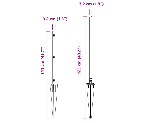 Žoga Stabi Ar Asmeni 52 Gb Ø32 Mm 80 Cm Cinkots Tērauds Vidaxl