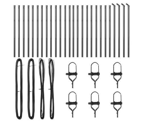 Žogu Stabi 26 Gabals Pelēks Ø32 Mm 120 Cm Cinkots Tērauds Vidaxl