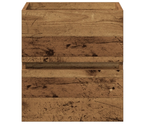 Vidaxl Izlietnes Skapītis Ar Iebūvēto Izlietni Melnā Ozola Inženierētā Koksne,  Izlietnes Skapītis Vecais Koks 41X38,5X45 Cm Inženierētā Koksne Vidaxl