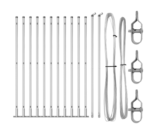 Žoga Stabi Ar Pamatplāksnēm 13 Gab Ø32Mm 78,5Cm Cinkots Tērauds Vidaxl