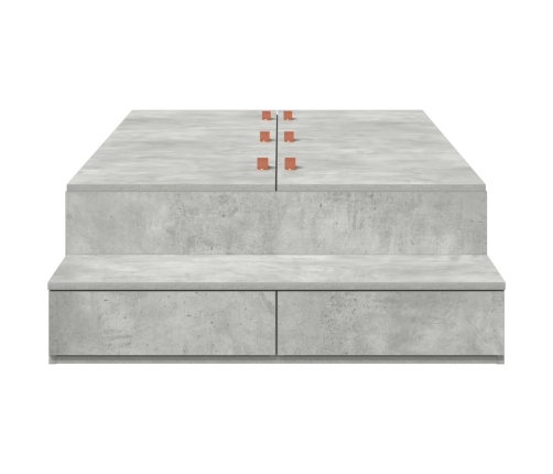 Vidaxl Uzglabāšanas Gultas Rāmis Betona Pelēks Inženierijas Koks