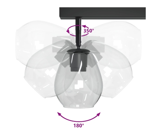 Griestu Lampas Ar Regulējamu Stikla Gaismas Ķermeni Antracīta E27 Vidaxl