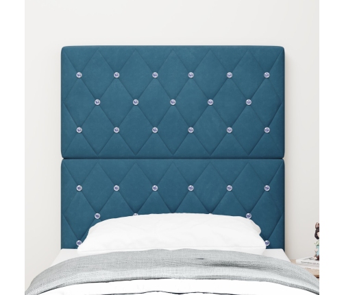 Vidaxl Gultas Galvgalis Kristāla Poga Tuftēts Tumši Zils 80 Cm Samts,  Gultas Galvgalis Kristāla Poga Tuftēts Tumši Zils 160 Cm Samts Vidaxl