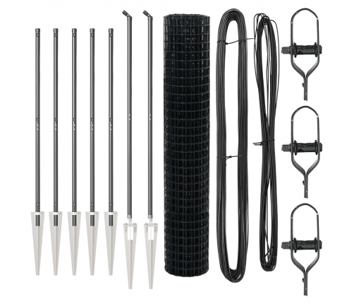 Vidaxl Eiropas Žogs Ar 7 Spike Stabiem 1.6X10 M Cinkots Tērauds Pelēks