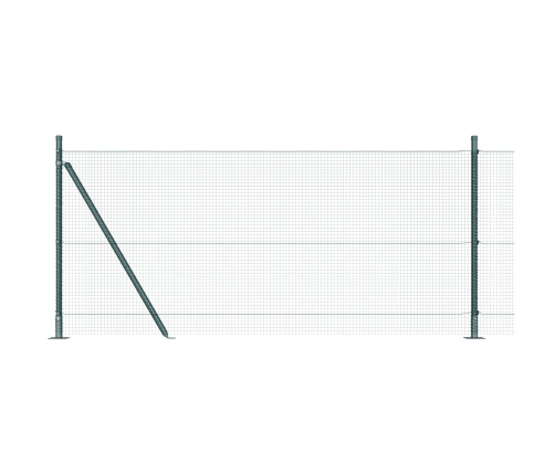 Vidaxl Savilktā Stieņu Žogs Ar 13 Flangām Zaļš 1X100 M Tērauds