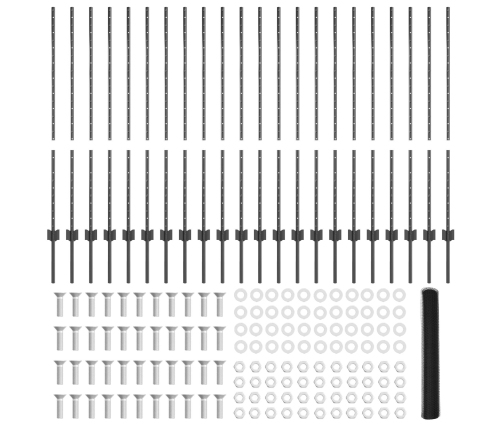 Vidaxl Žoga Stabi 22 Gab. U-Kanāls Pelēks 120 Cm Tērauds,  Sešstūra Žogs Pelēks 1.2X50 M Tērauds Vidaxl