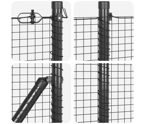 Savilkta Stieples Žogs Ar 13 Naglām Pelēks 0.6X50 M Tērauds Vidaxl