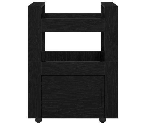 Virtuves Ratiņi Melna Ozolkoka 60X45X80 Cm Inženierijas Koks Vidaxl