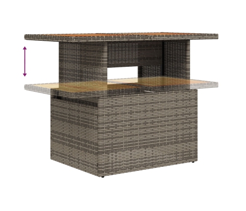 11 Daļu Dārza Galds Ar Spilveniem Pelēkā Poli Rotangpalma Akācija Vidaxl