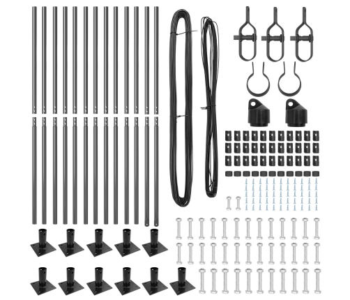 Žoga Stabu Komplekts 26 Gab. Pelēks Betons 3.2 X 3.2 X 78.5 Cm Vidaxl