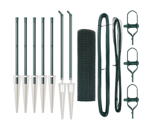 Žogu Stabu Komplekts 2 Gabali Zaļš Metāls 10 X 0.5 M Vidaxl