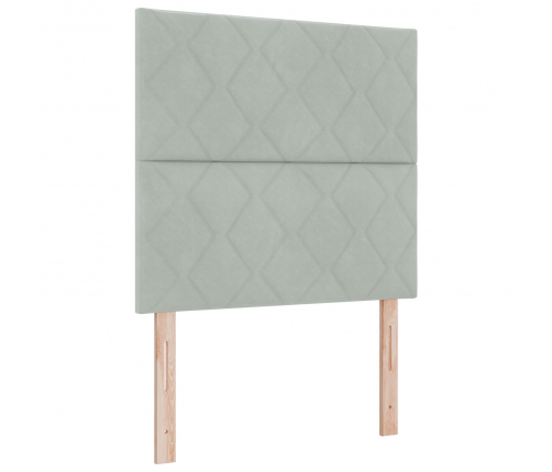 Vidaxl Gultas Galvgalis Dimanta Bloku Dizains Gaiši Pelēks 100 Cm Samts,  Gultas Galvgalis Dimanta Bloku Dizains Gaiši Pelēks 200 Cm Samts Vidaxl