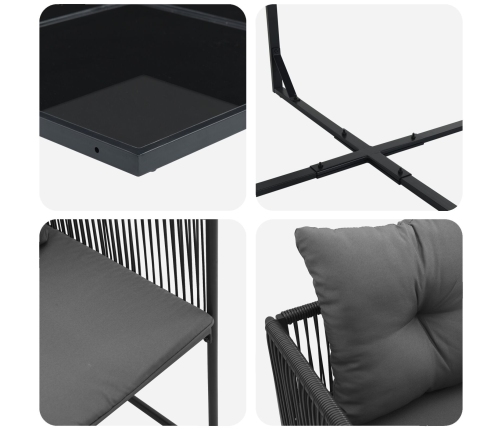 13 Daļu Dārza Ēdamzīmes Komplekts Ar Spilveniem, Tērauds Un Polirotans Vidaxl