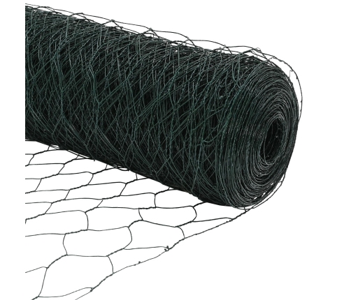 Vidaxl Žogu Stabi 11 Gab. U-Kanāls Zaļš 150 Cm Tērauds,  Sešstūra Žogs Zaļš 1.5 X 50 M Tērauds Vidaxl