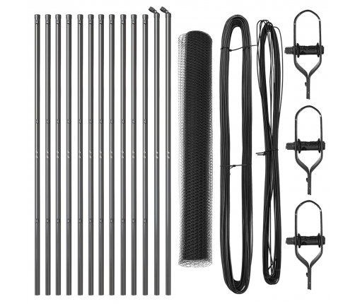 Žoga Komplekts 2 Komplekts Pelēks Pulverkrāsots Tērauds 25 X 1 M Vidaxl