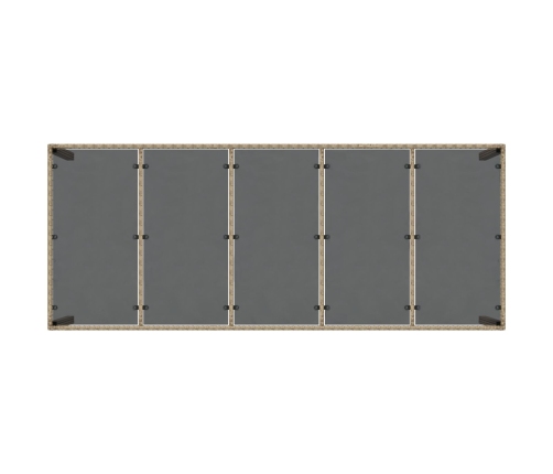 11 Gabalu Dārza Ēdamgalds Ar Spilveniem Bēšs Polietilēna Rotangpalma Vidaxl