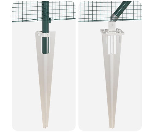 Zaļais Žoga Stabu Komplekts 2 Gabali Zaļš Metāls 10 X 1 M Vidaxl