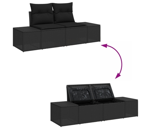 10 Gabalu Dārza Dīvānu Komplekts Ar Spilveniem Melnā Poli Rotangpalmu Vidaxl