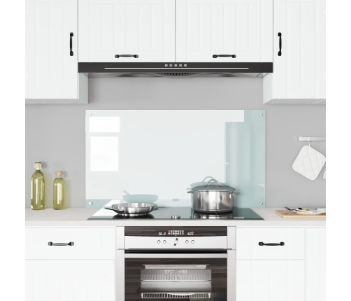 Virtuves Aizsargstikls Balts 110X60X0,6 Cm No Rūdīta Stikla Vidaxl