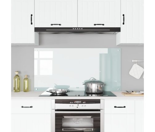 Virtuves Apdare Balta 120X60X0,6 Cm Temperēts Stikls Vidaxl