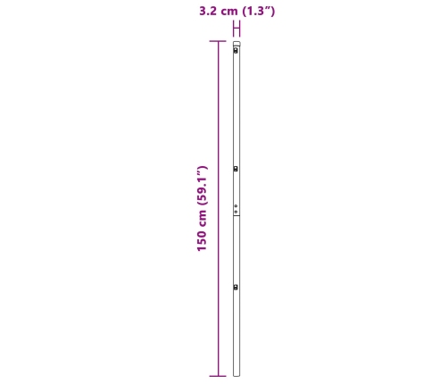 Žoga Stabi 52 Gab. Zaļa Ø32 Mm 150 Cm Cinkots Tērauds Vidaxl